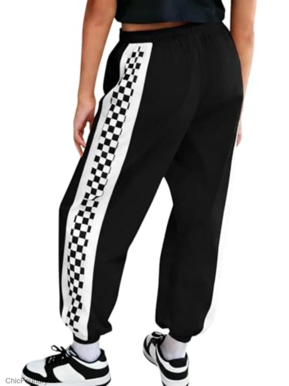 Girls Baggy Joggers Athletic Checkered Track Pants with Pockets 5-14Y